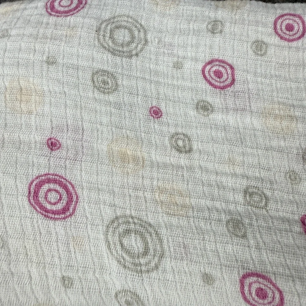 aden + anais Polka Dot Baby Blanket Muslin White Pink Gray Circle Swirl Bullseye